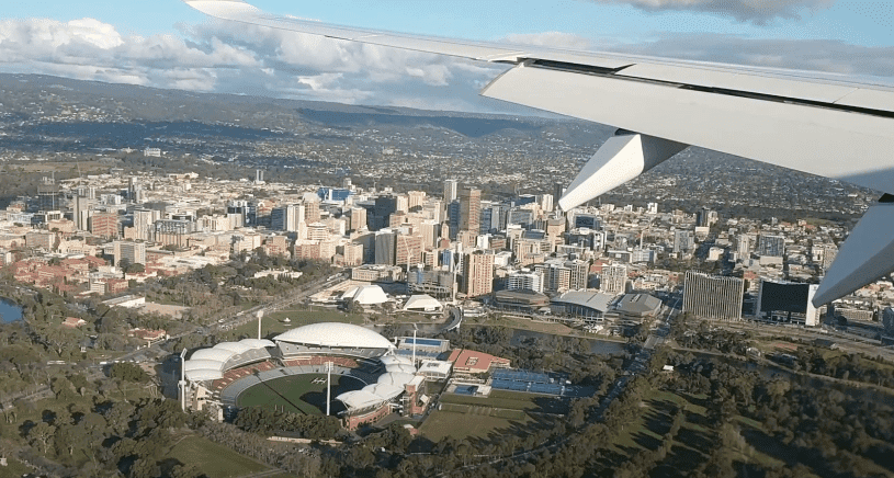 The picturesque city of Adelaide and its Victoria Square. 