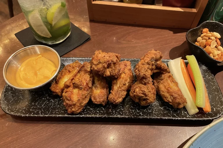 Buffalo wings, the bar finger food