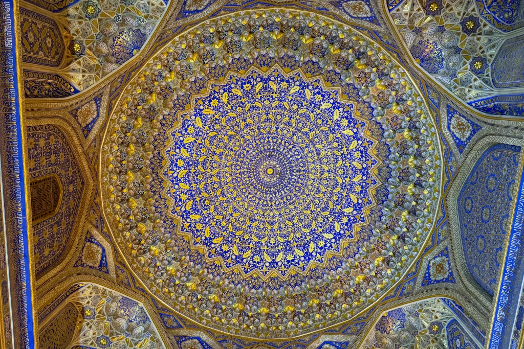 Samarkand - Tilya-Kori Prayer Hall ceiling