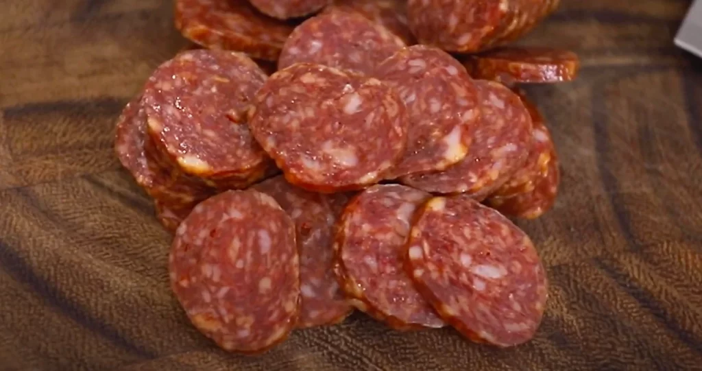 Chorizo vs Kransky challange - Freshly sliced Chorizo sausage