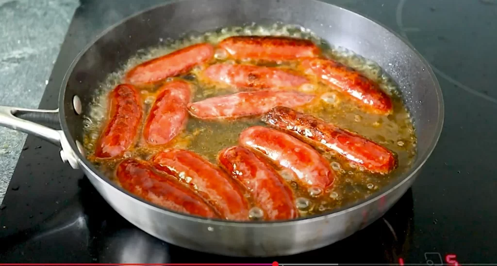 Chorizo sausages pan fried